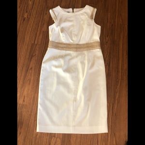Anne Klein White and Tan Dress